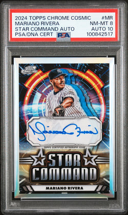 Mariano Rivera 2024 Topps Chrome Cosmic Star Command Auto PSA 8 Auto 10