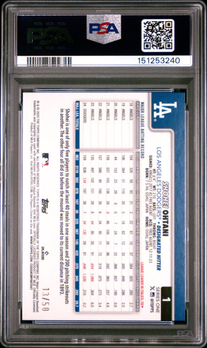 Shohei Ohtani 2025 Topps #1 Flowers #13/50 PSA 8 Nm-Mint