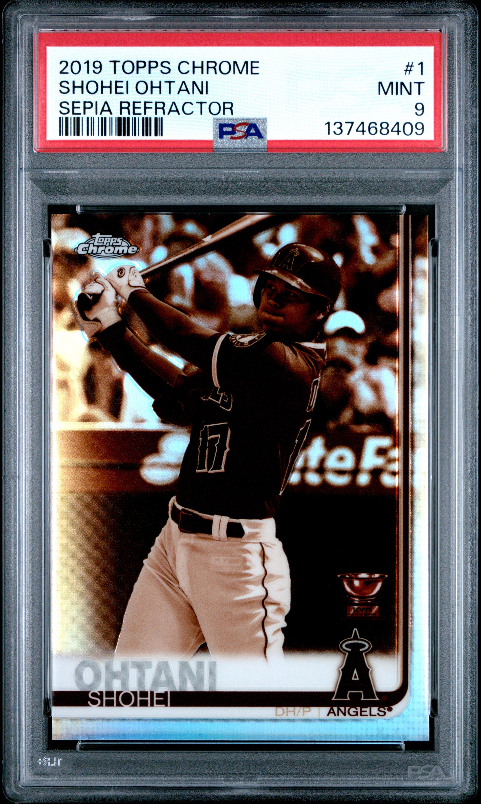 Shohei Ohtani 2019 Topps Chrome #1 Sepia Refractor PSA 9 Mint