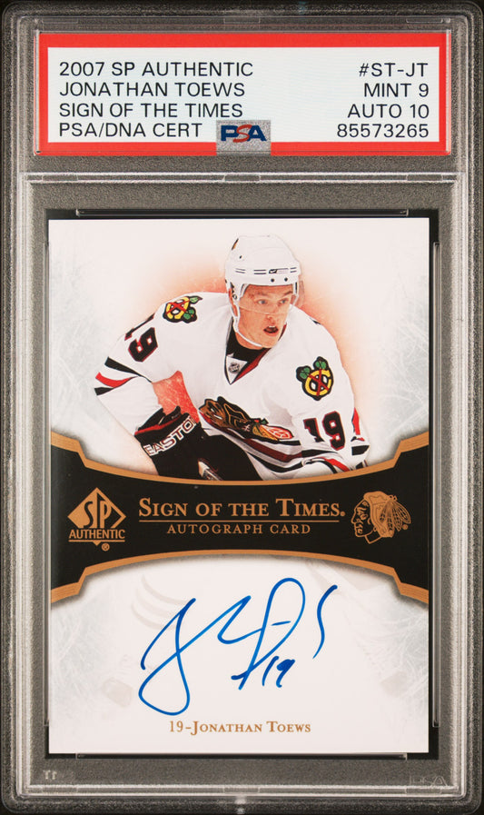 Jonathan Toews 2007 SP Authentic Sign of the Times Auto PSA 9 Auto 10