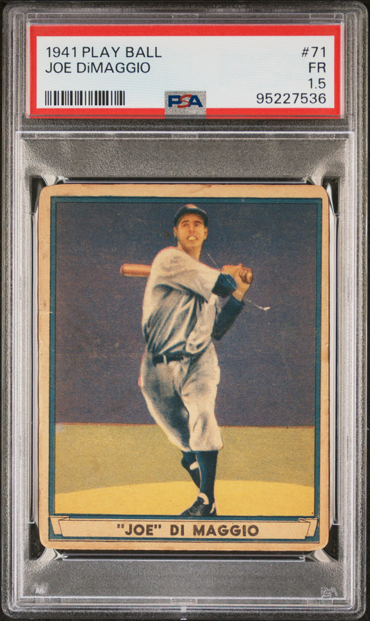 Joe DiMaggio 1941 Play Ball #71 PSA 1.5 Fair
