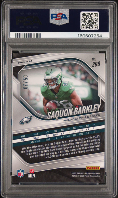 Saquon Barkley 2025 Panini Prizm Red Choice #5/20 PSA 10 Gem Mint