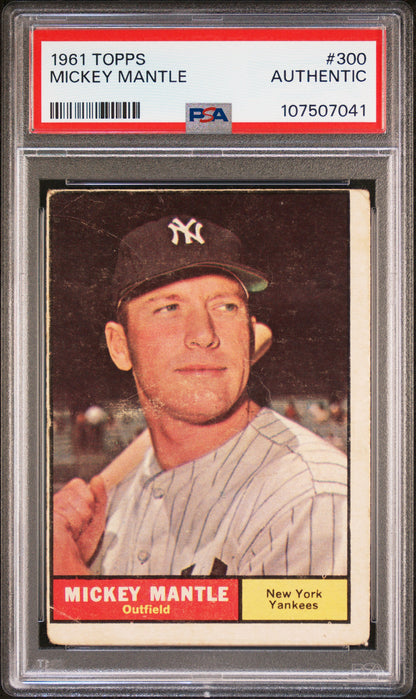 Mickey Mantle 1961 Topps #300 PSA Authentic