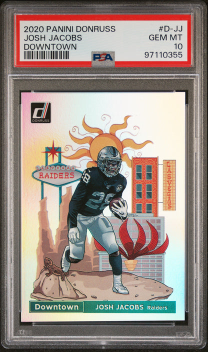 Josh Jacobs 2020 Donruss Downtown PSA 10 Gem Mint