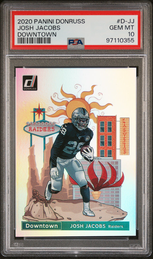 Josh Jacobs 2020 Donruss Downtown PSA 10 Gem Mint