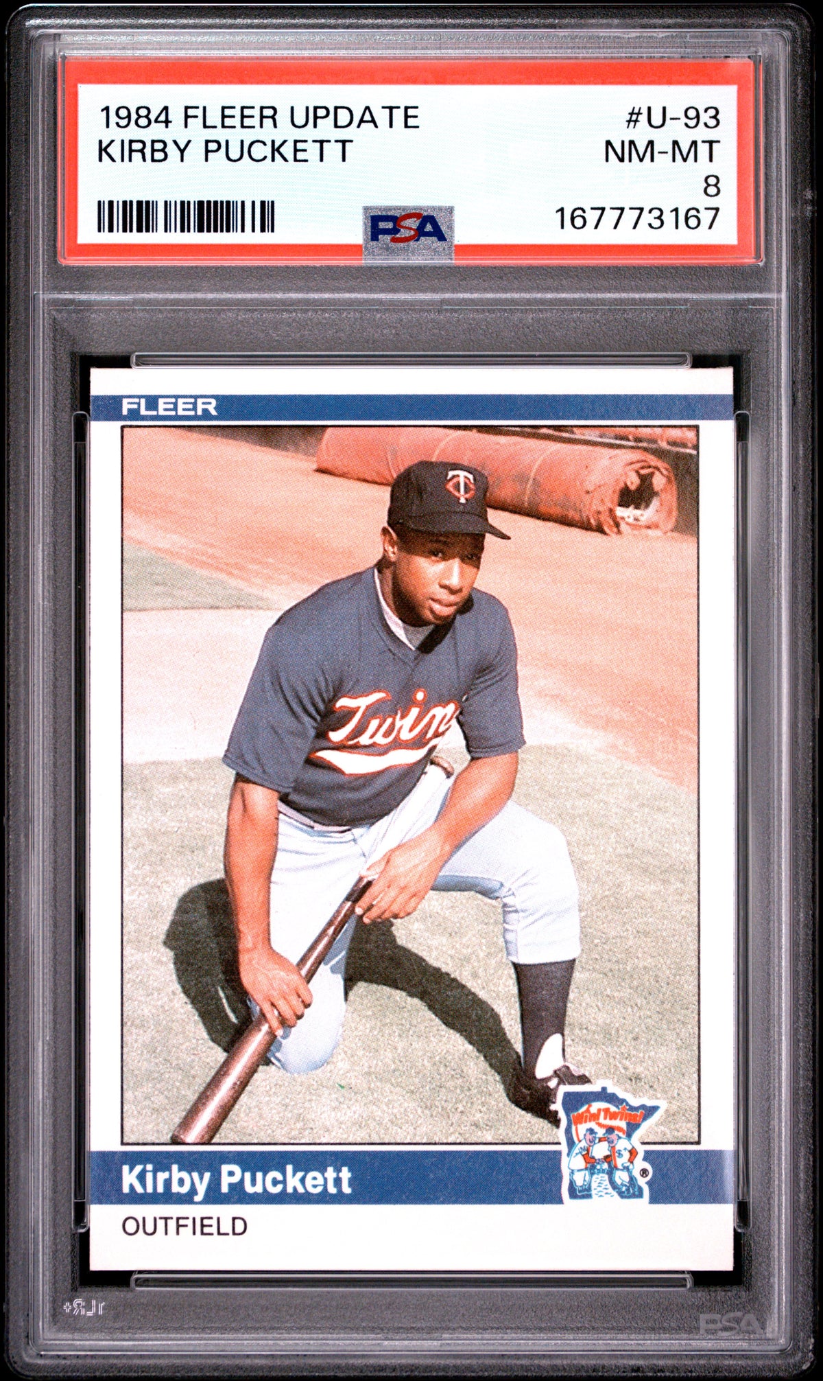 Kirby Puckett 1984 Fleer Update Rookie #U-93 PSA 8 Nm-Mint 3167