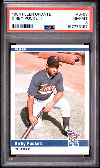 Kirby Puckett 1984 Fleer Update Rookie #U-93 PSA 8 Nm-Mint 3167