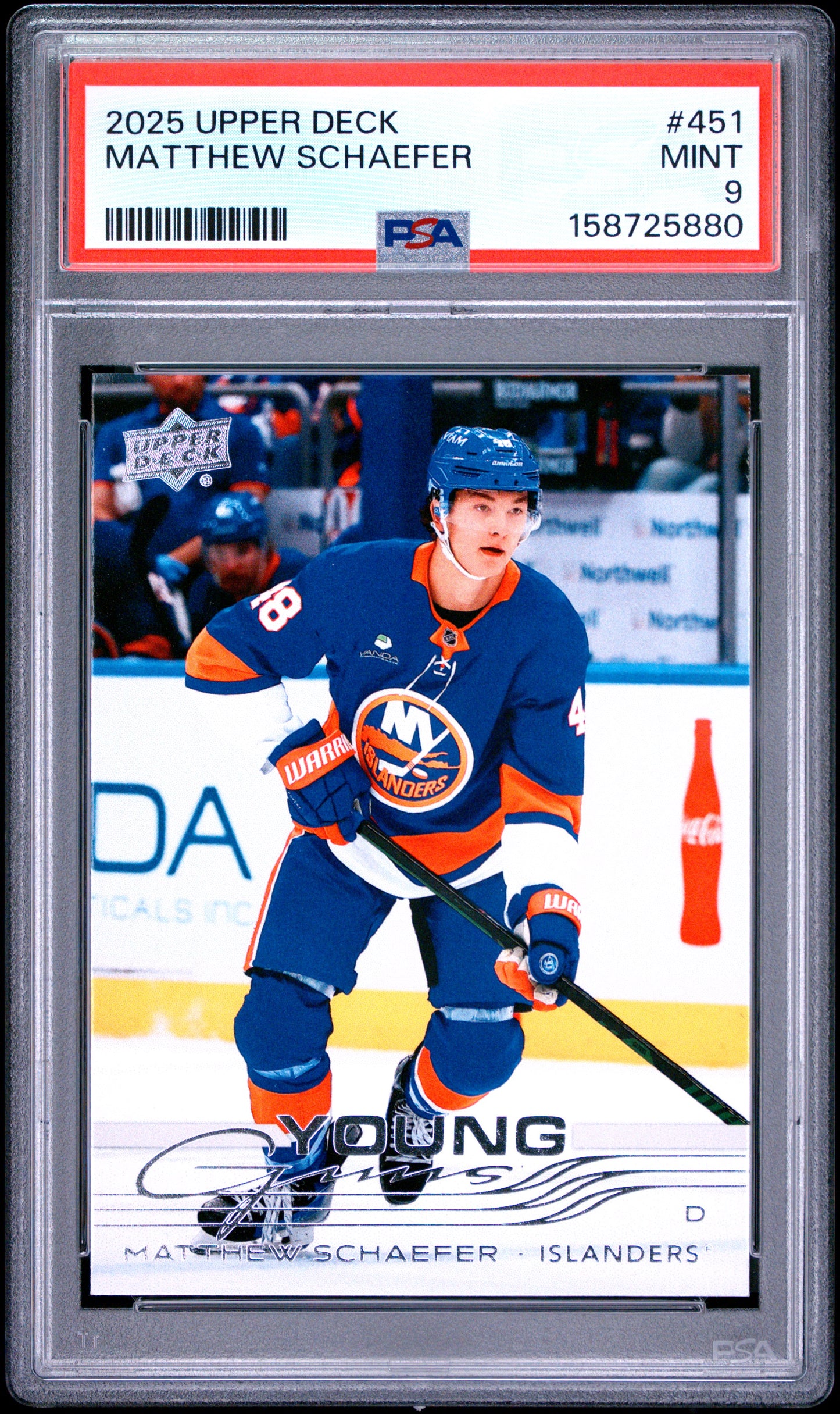 Matthew Schaefer 2025 Upper Deck Rookie #451 PSA 9 Mint 5880