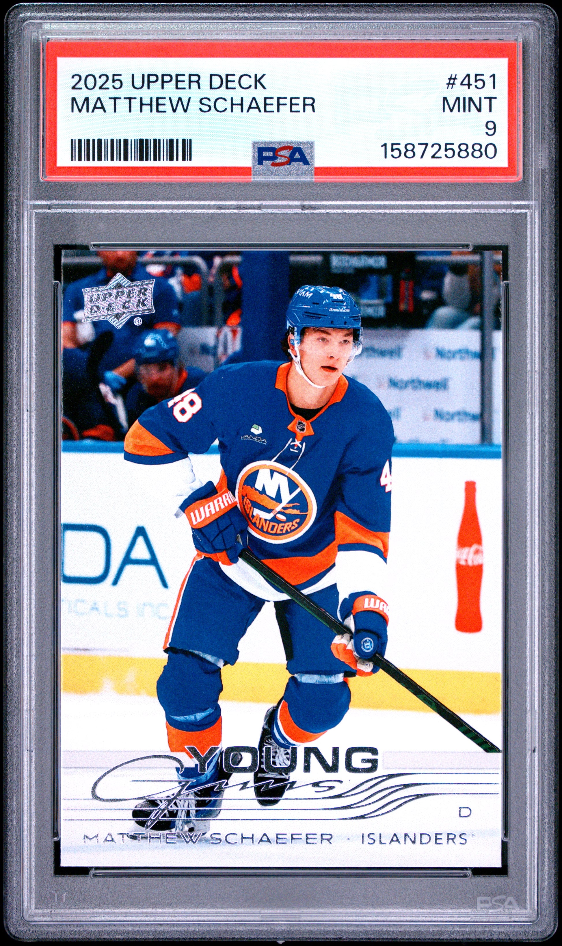 Matthew Schaefer 2025 Upper Deck Rookie #451 PSA 9 Mint 5880