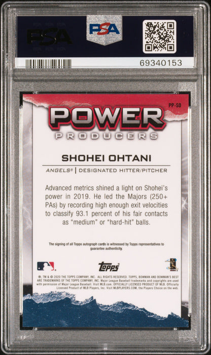 Shohei Ohtani 2020 Bowmans Best Power Producers Auto #35/99 PSA 9 Mint