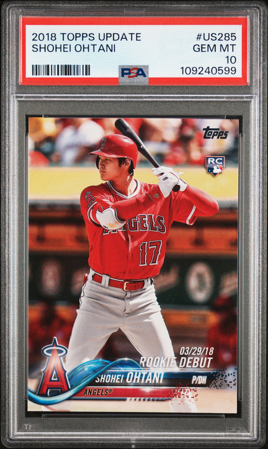 Shohei Ohtani 2018 Topps Update #US285 PSA 10 Gem Mint 0599