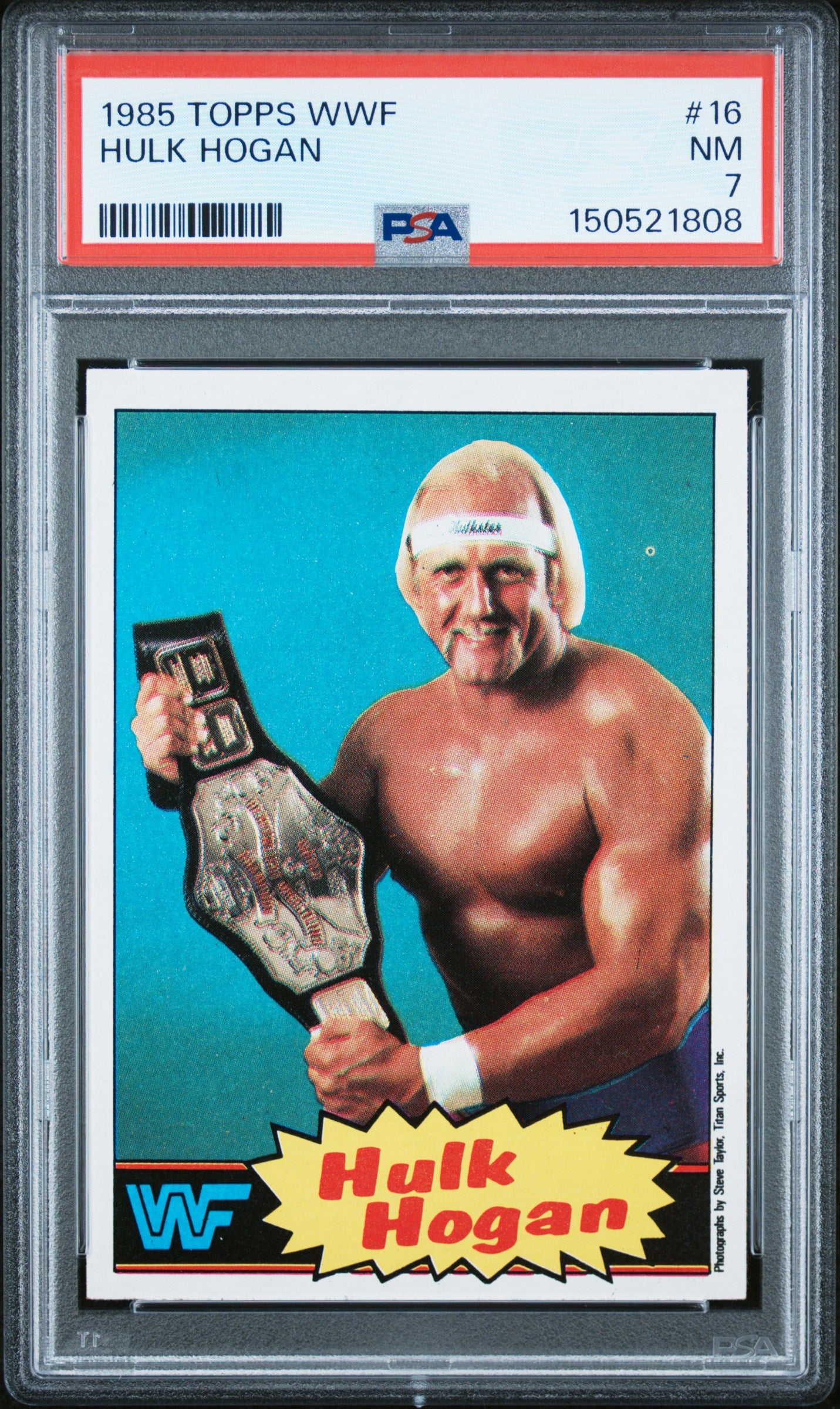 Hulk Hogan 1985 Topps WWF Rookie #16 PSA 7 Near Mint 1808
