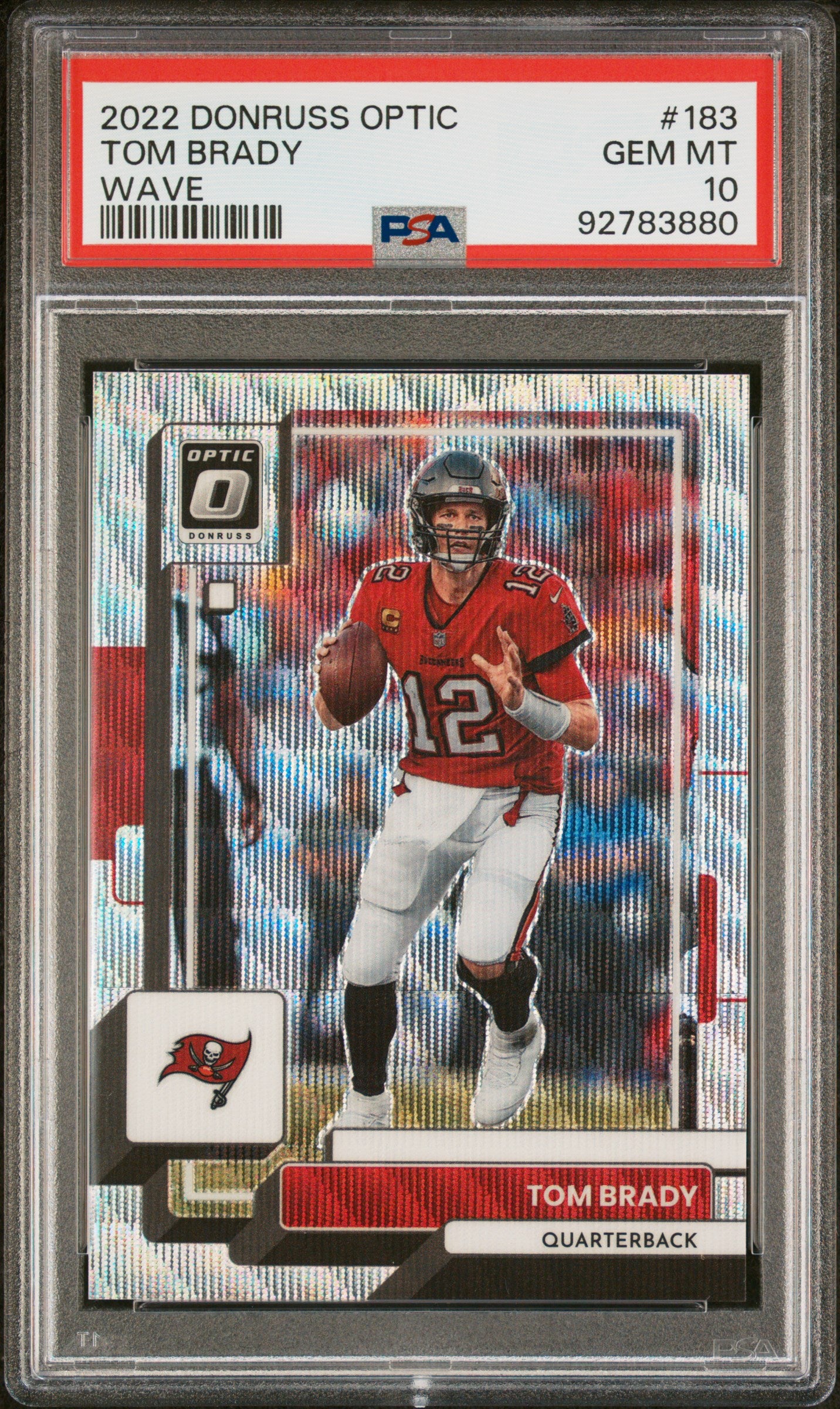 Tom Brady 2022 Donruss Optic #183 Wave #69/300 PSA 10 Gem Mint