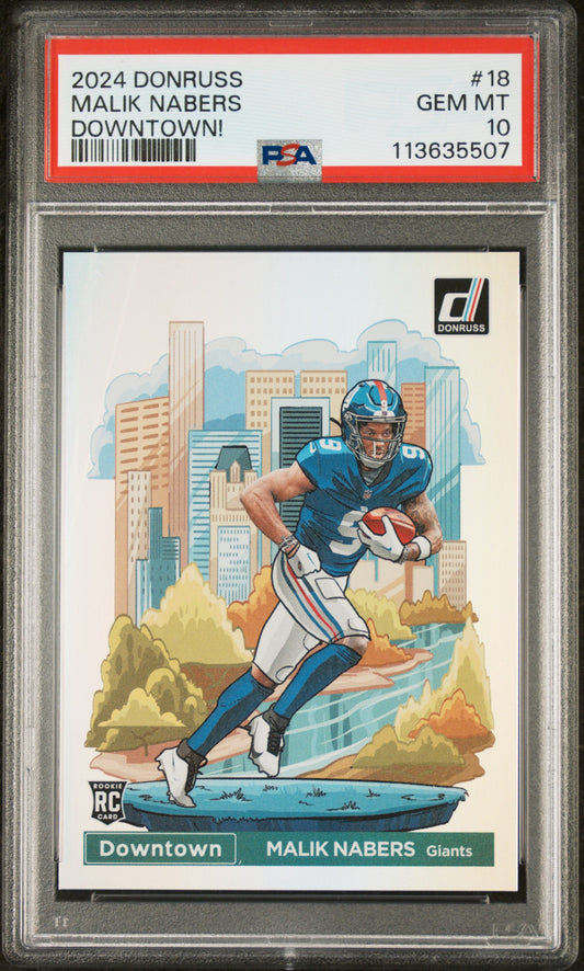Malik Nabers 2024 Donruss Downtown PSA 10 Gem Mint