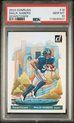 Malik Nabers 2024 Donruss Downtown PSA 10 Gem Mint