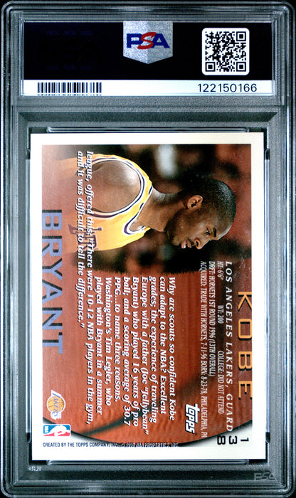 Kobe Bryant 1996 Topps Rookie #138 PSA 9 Mint 0166
