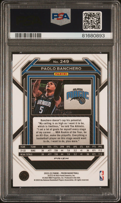 Paolo Banchero 2022 Panini Prizm Rookie #249 Red Ice PSA 10 Gem Mint