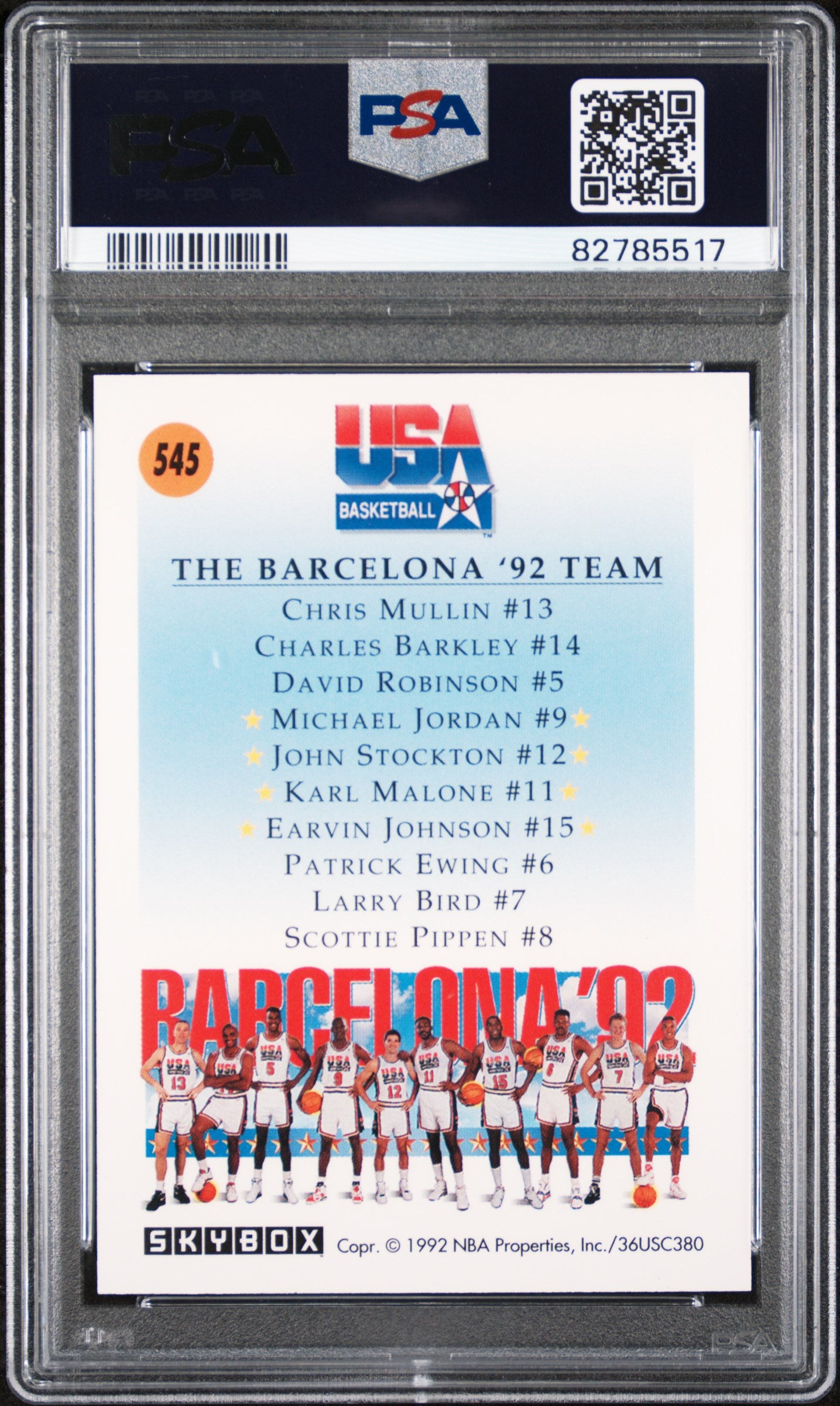 Michael Jordan 1991 Skybox Team USA 2 #545 PSA 10 Gem Mint 5517