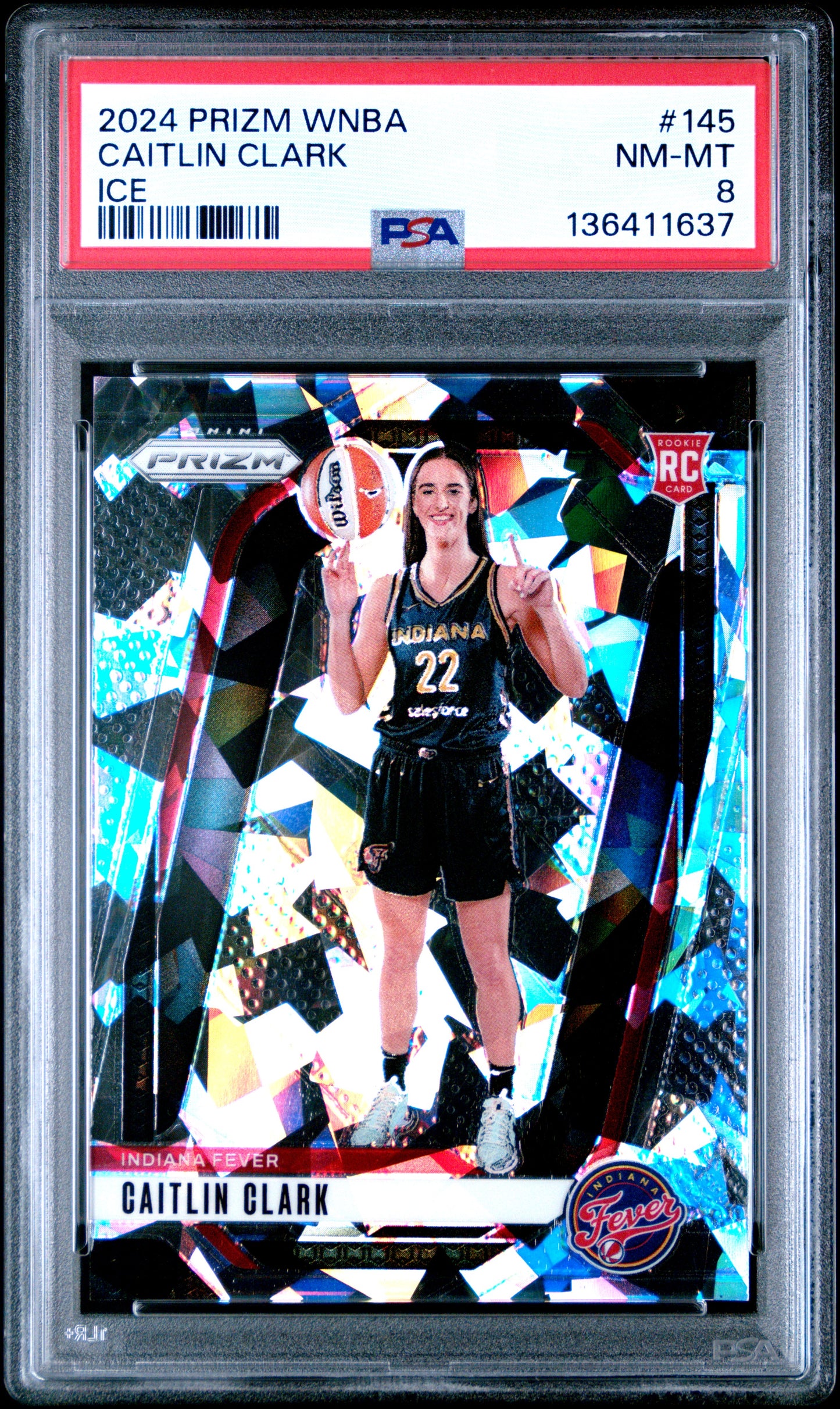 Caitlin Clark 2024 Panini Prizm WNBA Rookie #145 PSA 8 Nm-Mint