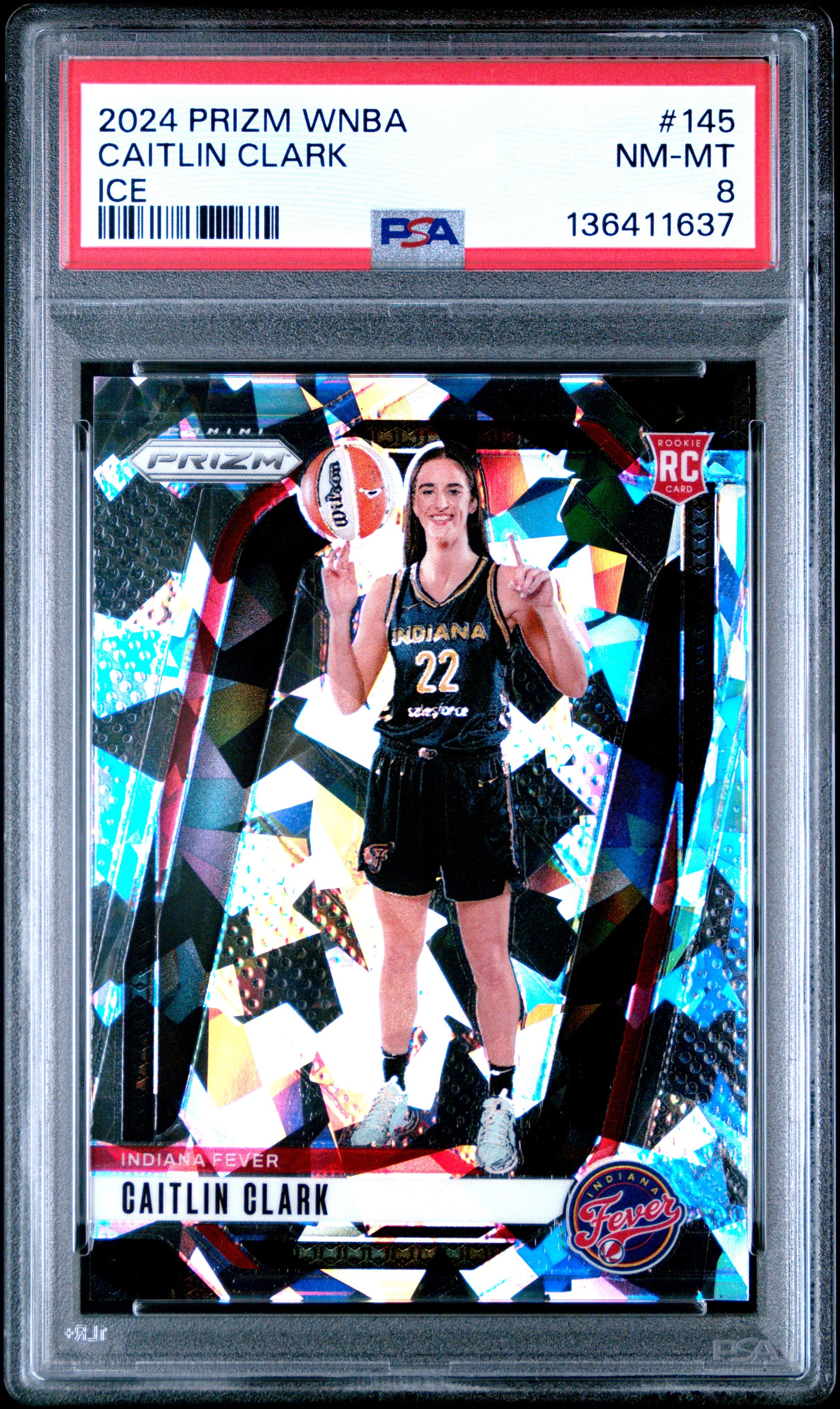 Caitlin Clark 2024 Panini Prizm WNBA Rookie #145 PSA 8 Nm-Mint