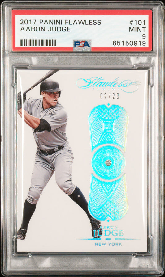 Aaron Judge 2017 Panini Flawless Diamond Rookie #101 #2/20 PSA 9 Mint
