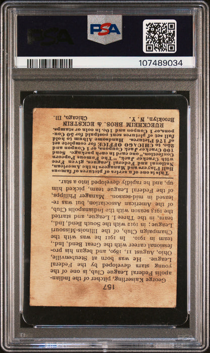 George Kaiserling 1915 Cracker Jack #157 PSA 1 Poor