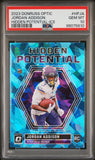 Jordan Addison 2023 Donruss Optic Hidden Potential Ice #10/15 PSA 10 Gem Mint