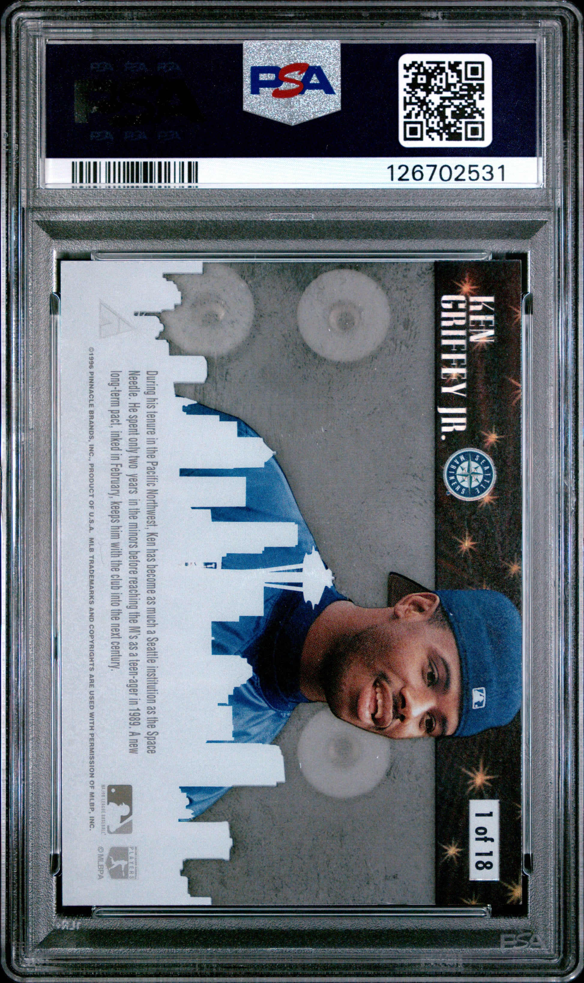 Ken Griffey Jr. 1996 Pinnacle Skylines PSA 8 Nm-Mint