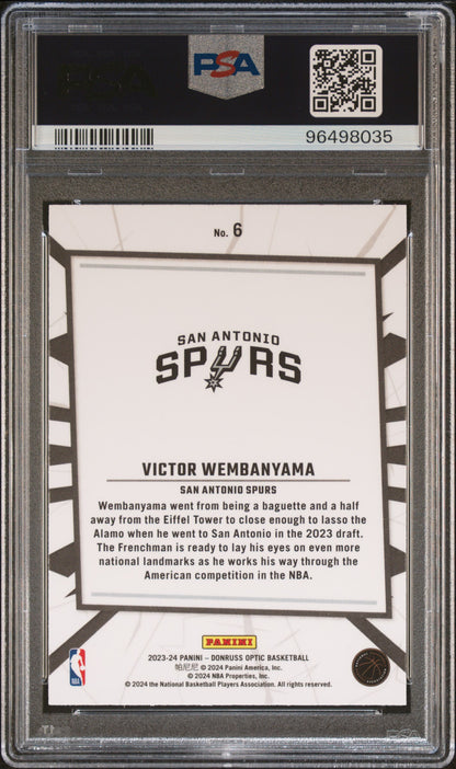Victor Wembanyama 2023 Donruss Optic My House PSA 10 Gem Mint