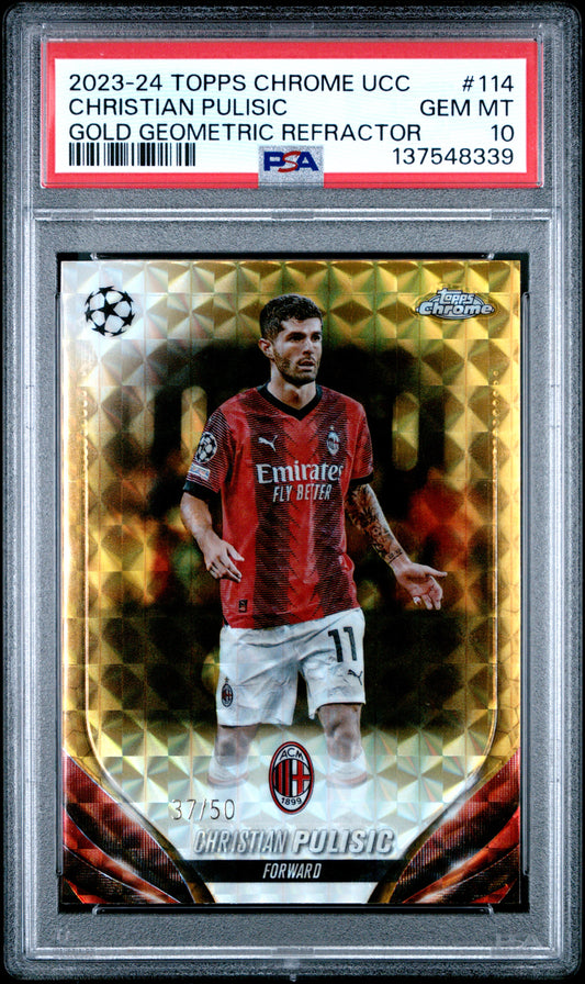 Christian Pulisoc 2023 Topps Chrome UCC Gold Geometric Refractor #37/50 PSA 10 Gem Mint