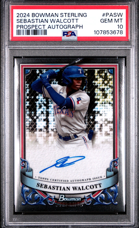 Sebastian Walcott 2024 Bowman Sterling Autograph PSA 10 Gem Mint