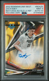 Zach Edey 2022 Bowman University Best Gold Lava Autograph #16/75 PSA 9 Auto 10