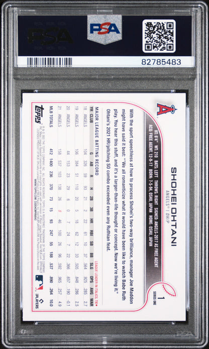 Shohei Ohtani 2022 Topps #1 PSA 10 Gem Mint 5483
