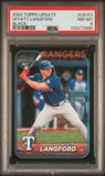 Wyatt Langford 2023 Topps Update Black #US151 #43/74 PSA 8 Nm-Mint