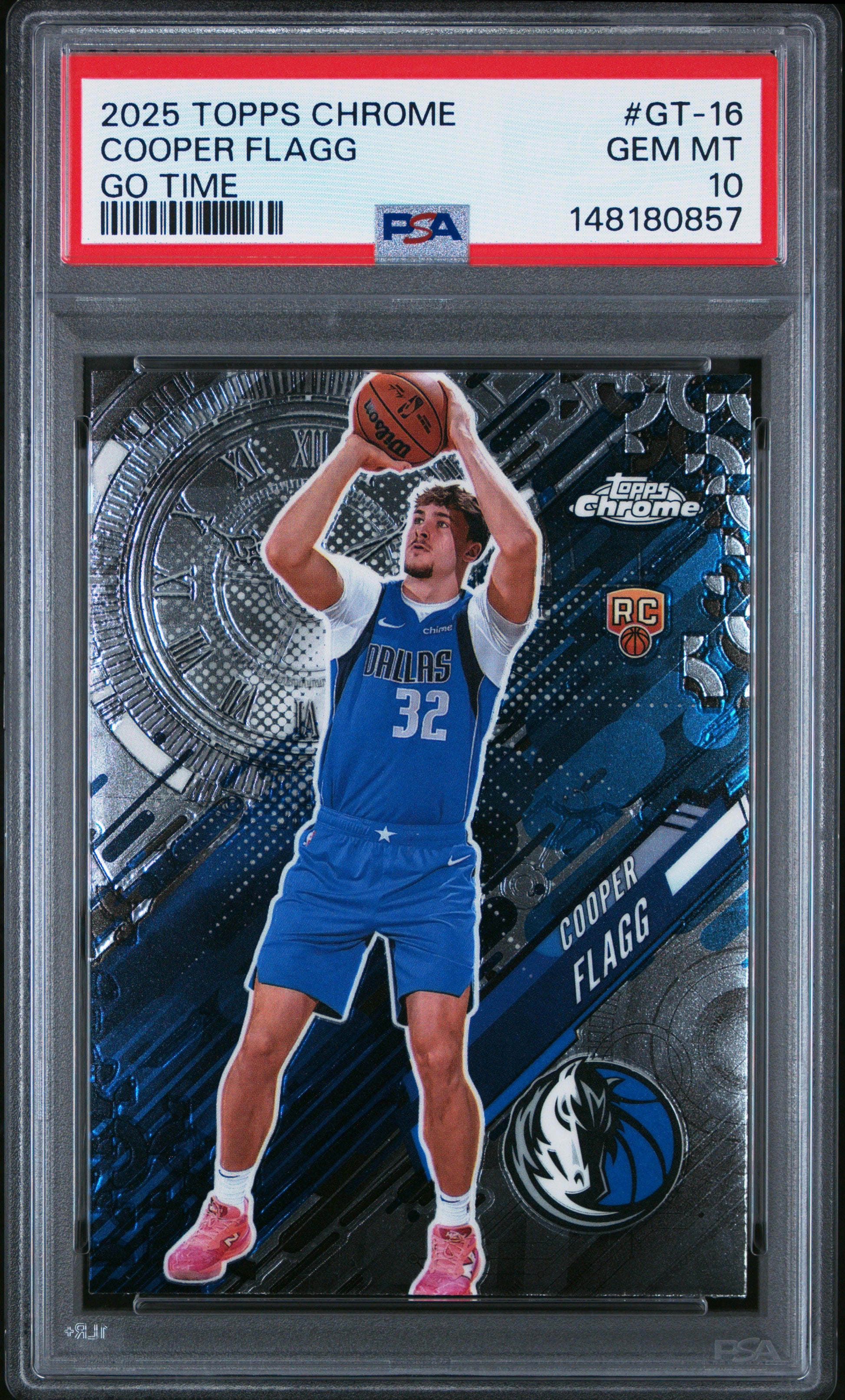 Cooper Flagg 2025 TOpps Chrome Go Time Rookie PSA 10 Gem Mint 0857