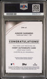 Junior Caminero 2024 Topps Chrome Black Ivory Gold Trim Auto #1/25 PSA 9 Mint