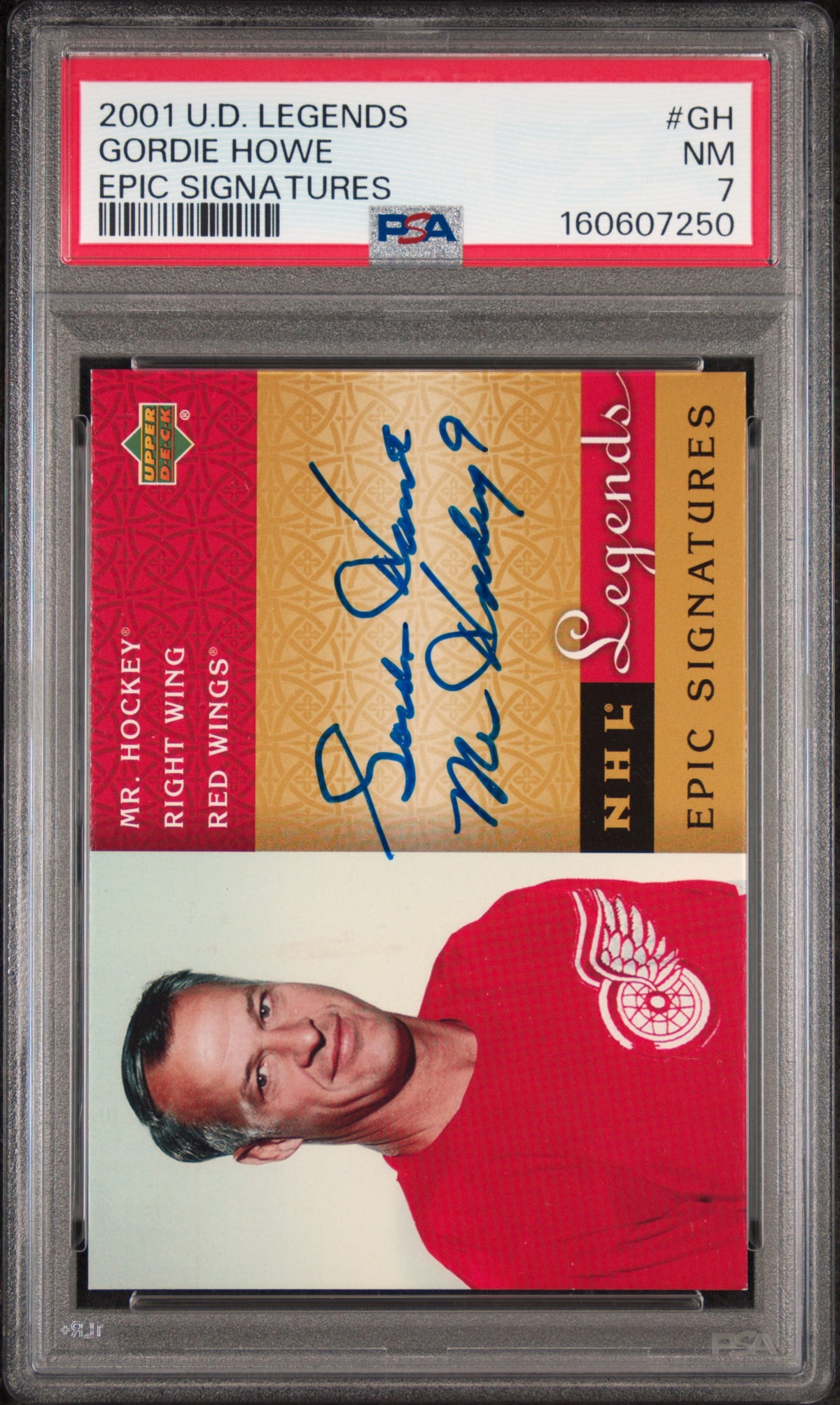 Gordie Howe 2001 Upper Deck Legends Epic Signatures PSA 7 Near Mint