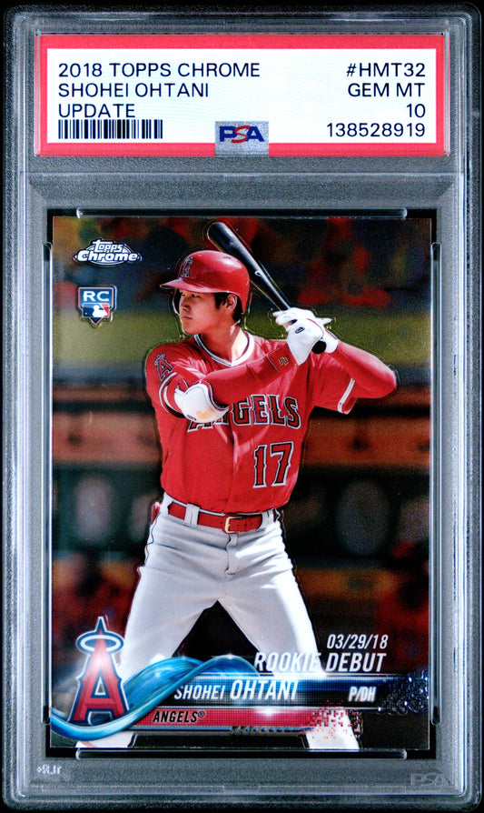 Shohei Ohtani 2018 Topps Chrome Update #HMT32 PSA 10 Gem Mint 8919