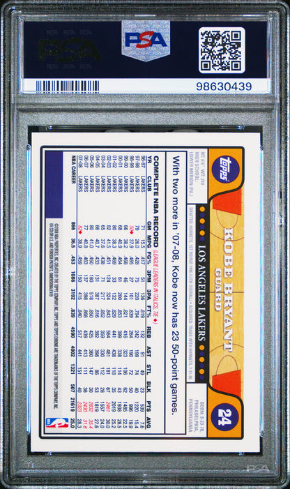 Kobe Bryant 2008 Topps Chrome #24 PSA 9 Mint 0439