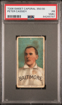 Peter Cassidy 1909-11 T206 Sweet Caporal 350/30 PSA 1 Poor MK
