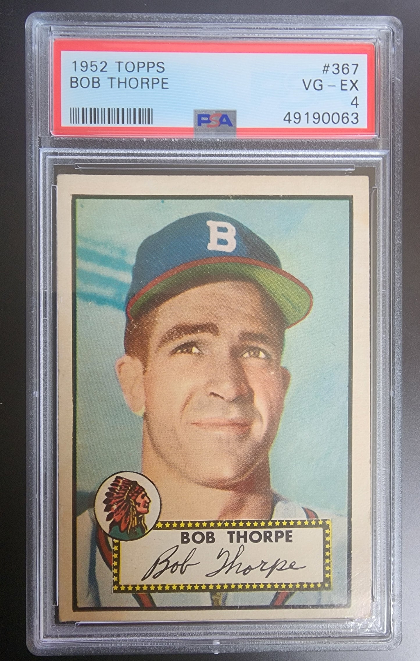 Bob Thorpe 1952 Topps #367 PSA 4