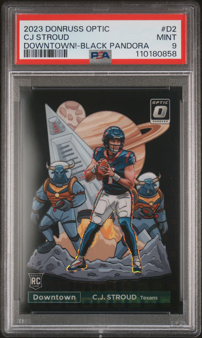 CJ Stroud 2023 Donruss Optic Black Pandora Downtown #20/25 PSA 9 Mint