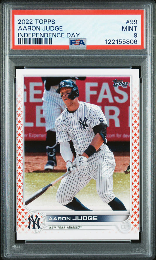 Aaron Judge 2022 Topps #99 Independence Day #9/76 PSA 9 Mint