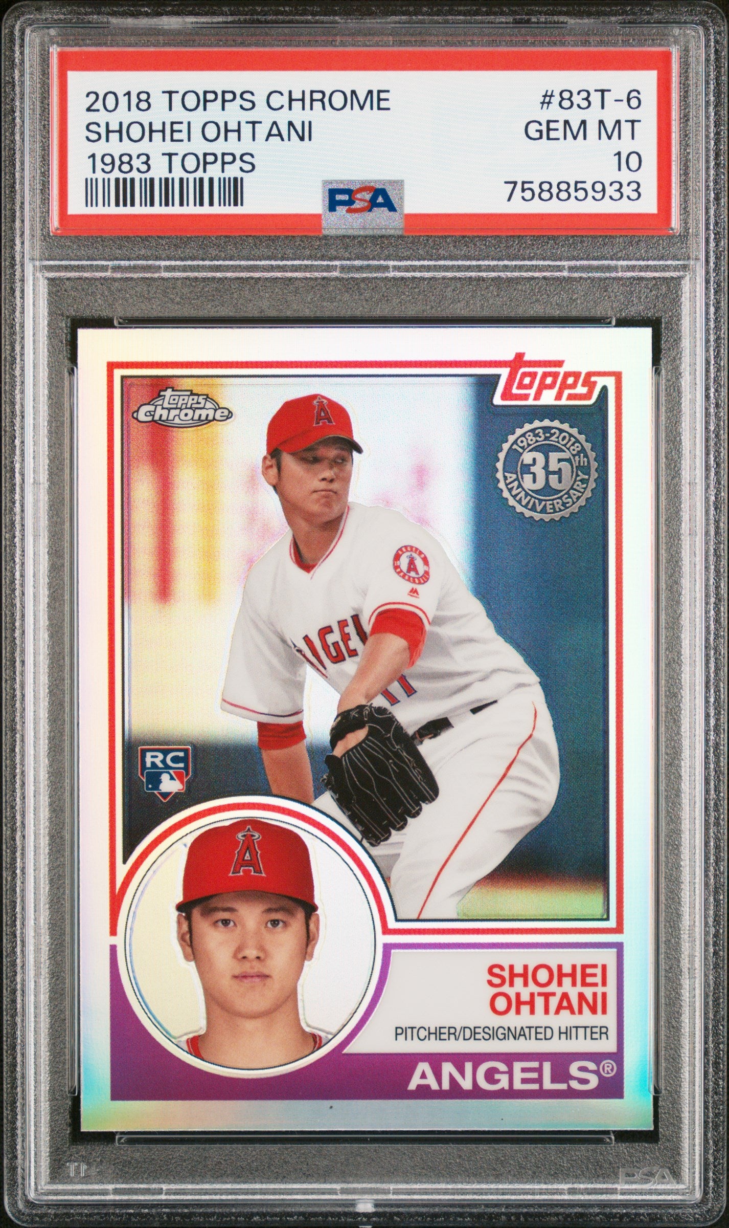Shohei Ohtani 2018 Topps Chrome 1983 Topps Rookie PSA 10 Gem Mint 5933