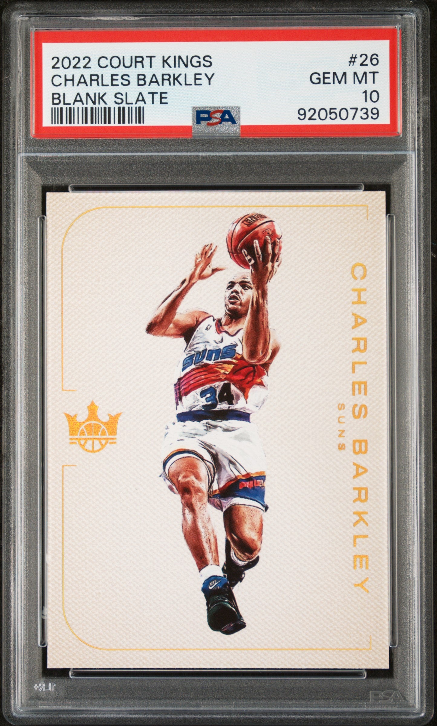 Charles Barkley 2022 Panini Court Kings Blank Slate PSA 10 Gem Mint