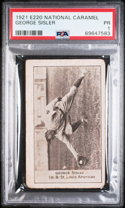 George Sisler 1921 E220 National Caramel PSA 1 Poor