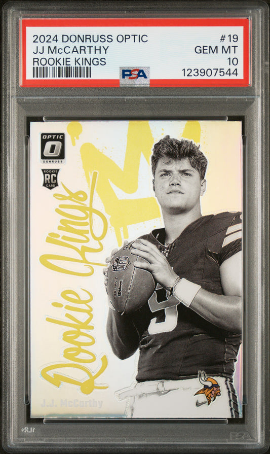 JJ McCarthy 2024 Donruss Optic Rookie Kings #19 PSA 10 Gem Mint