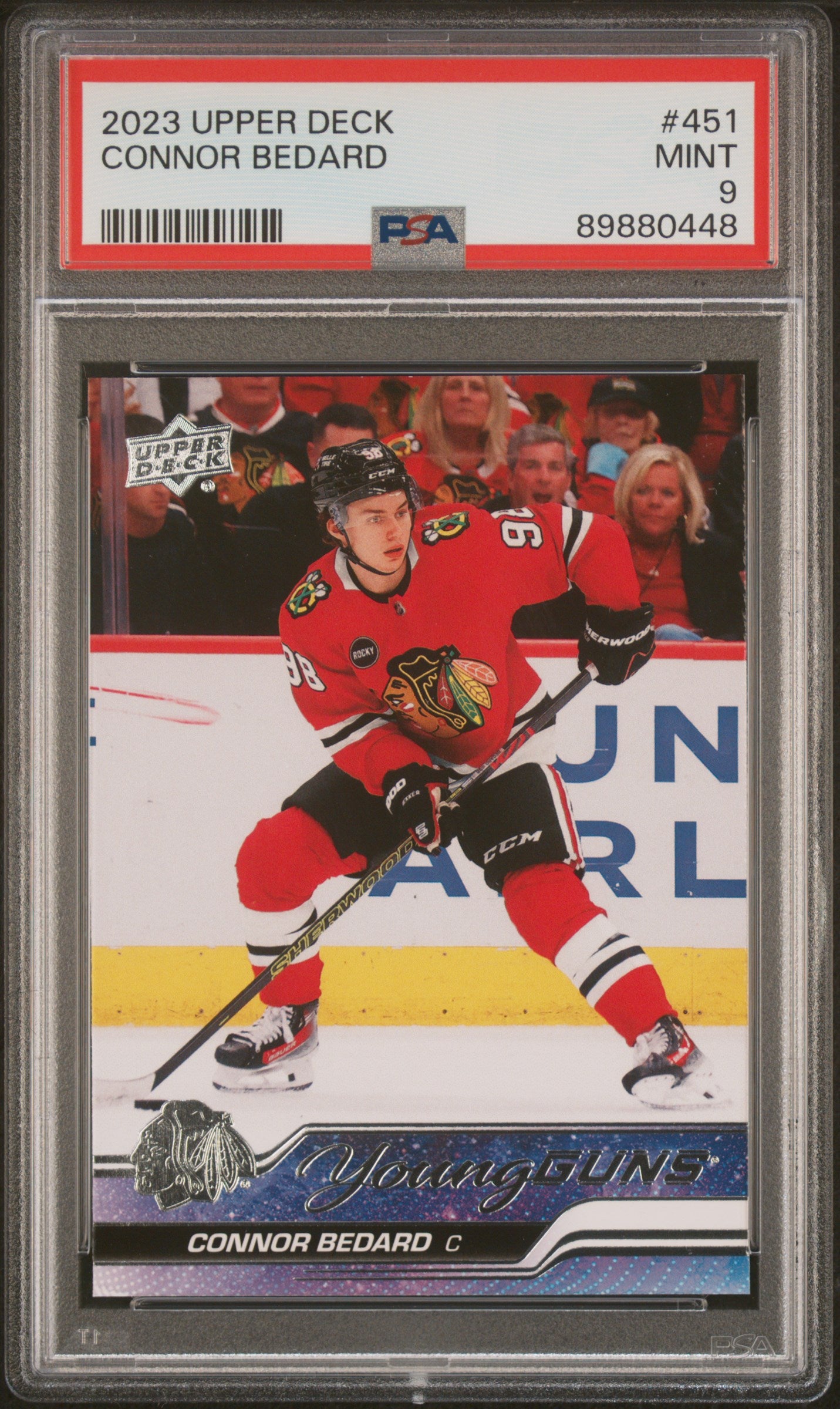 Connor Bedard 2023 Upper Deck Rookie #451 PSA 9 Mint 0448