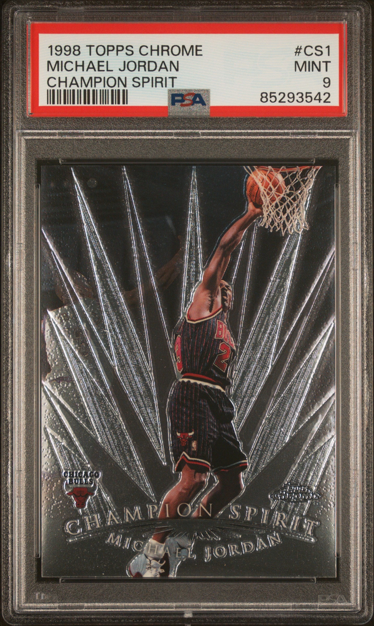 Michael Jordan 1998 Topps Chrome Champion Spirit #CS1 PSA 9 Mint