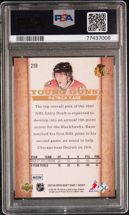 Patrick Kane 2007 Upper Deck #210 Rookie PSA 8 Nm-Mint